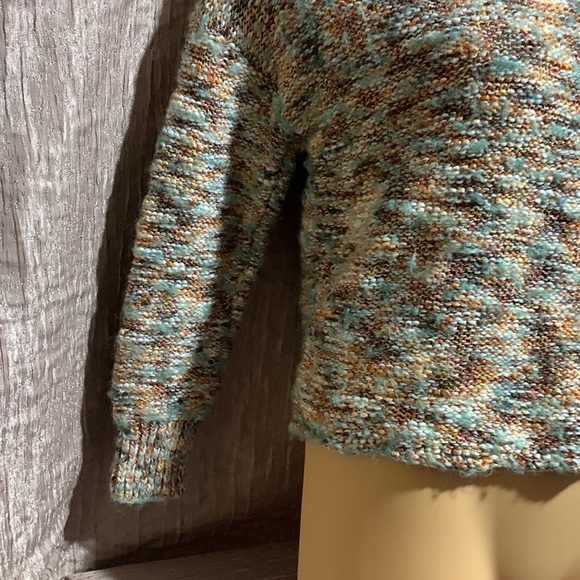 Universal Thread Short Chunky Sweater Cream Brown Green M Pullover - Picture 4 of 16
